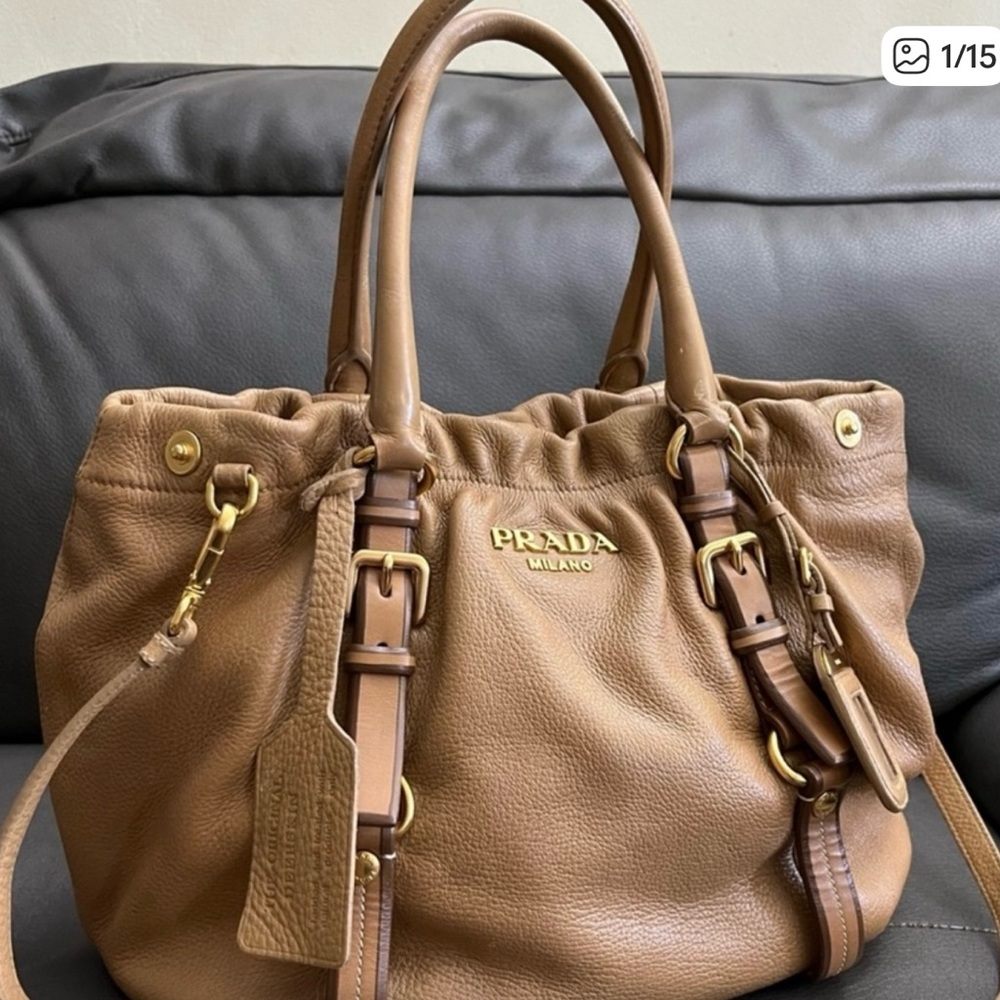 Prada Brown Leather Shoulder Bag